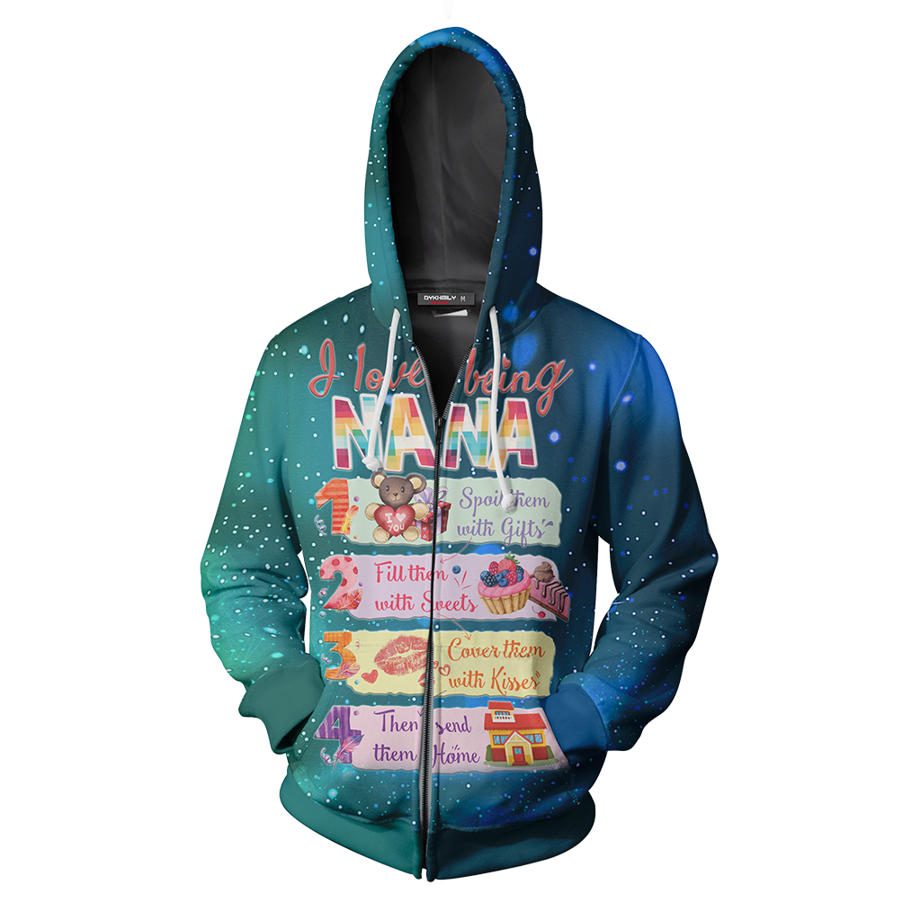 I Love Being Nana Zip Up Hoodie