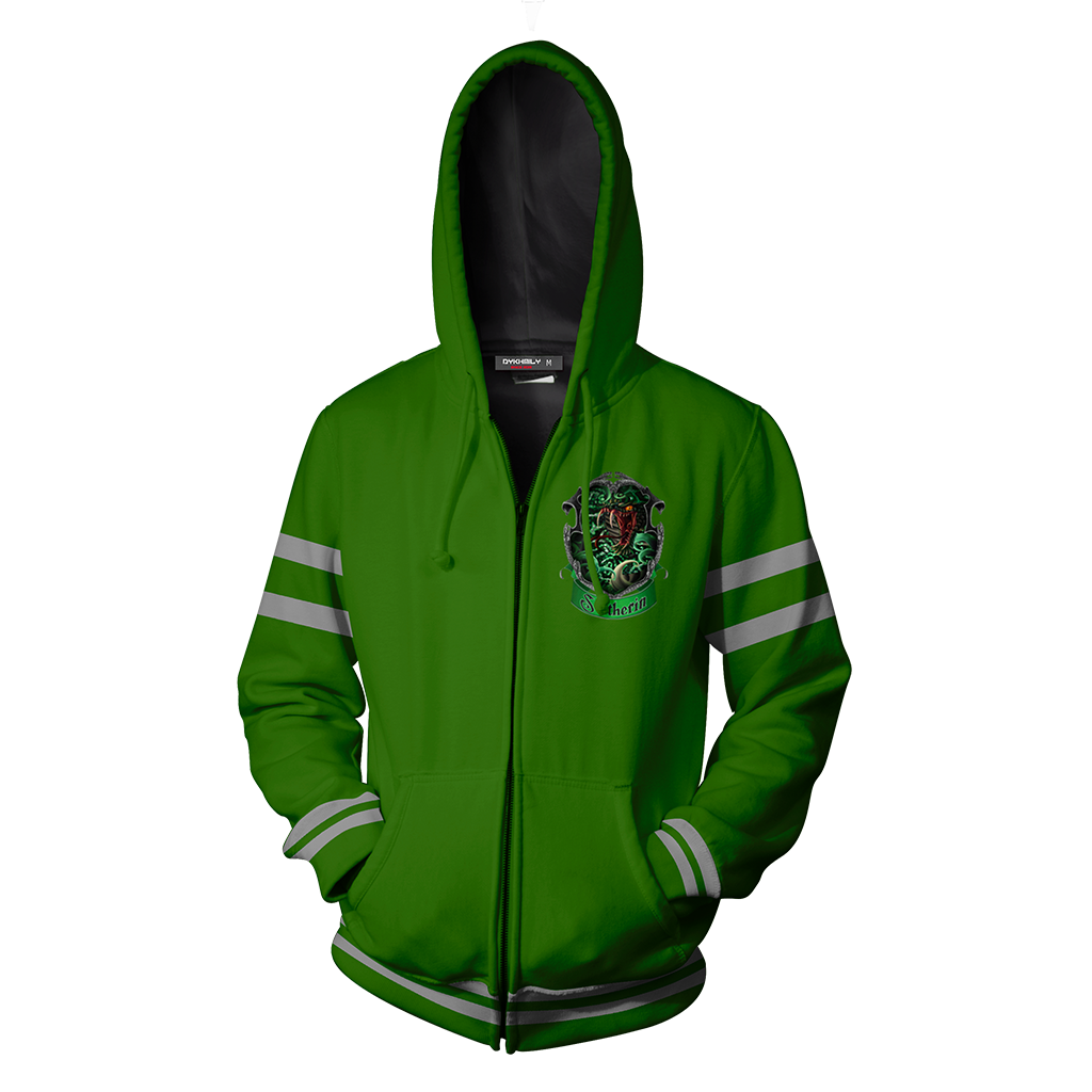 Slytherin Hogwarts Harry Potter New Collection Zip Up Hoodie