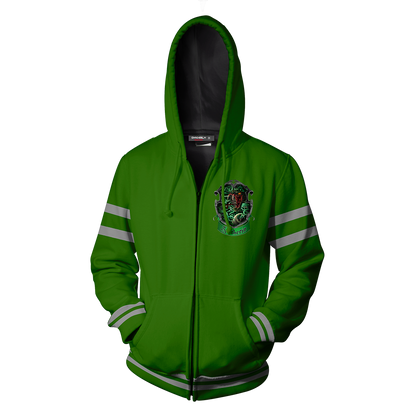 Slytherin Hogwarts Harry Potter New Collection Zip Up Hoodie