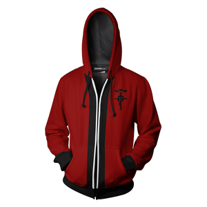 Fullmetal Alchemist Elric Edward Cosplay Zip Up Hoodie Jacket