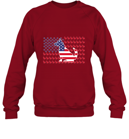 American Flag Dogs Lovers Shirt Sweatshirt Cardinal Red