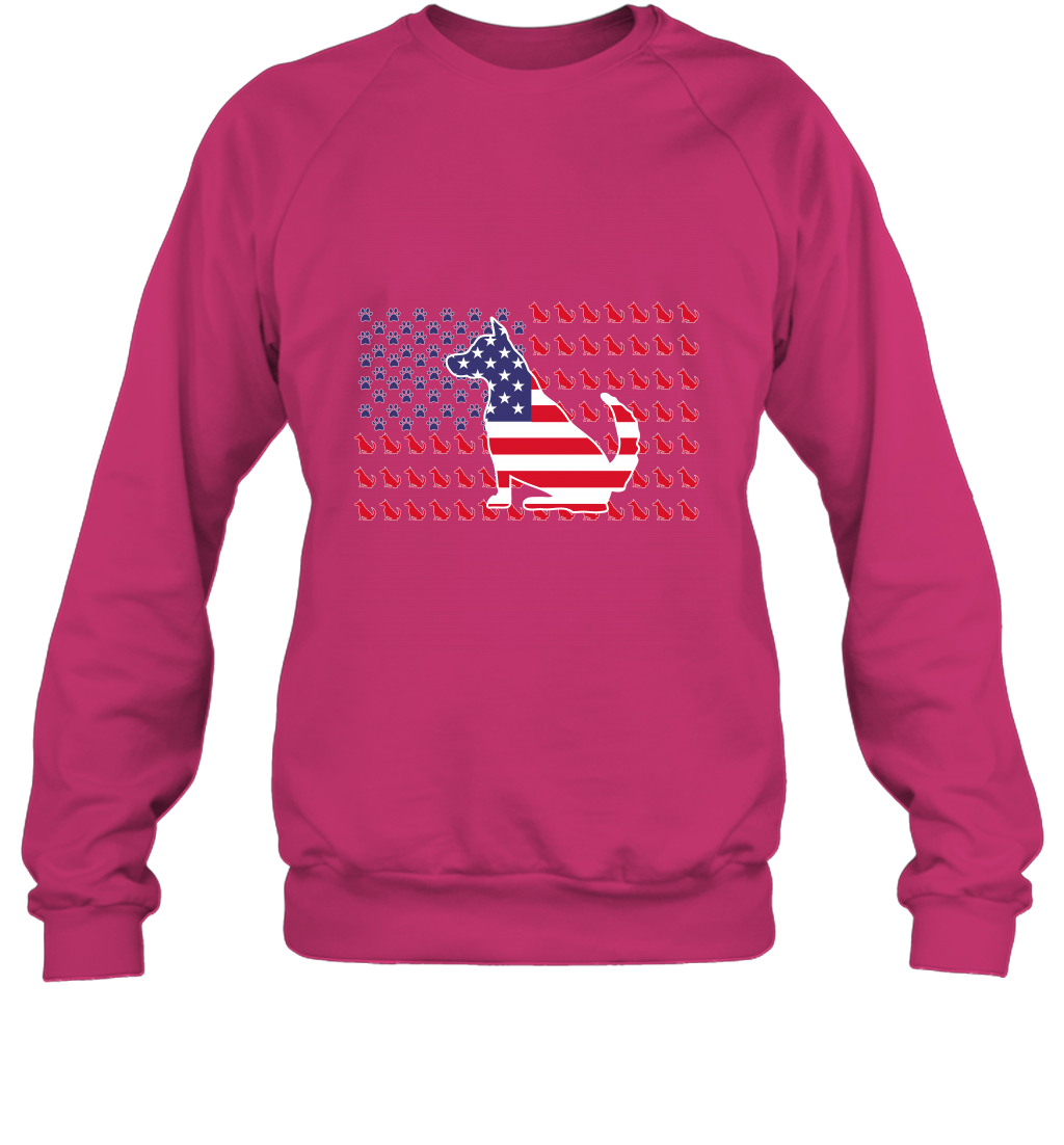 American Flag Dogs Lovers Shirt Sweatshirt Heliconia