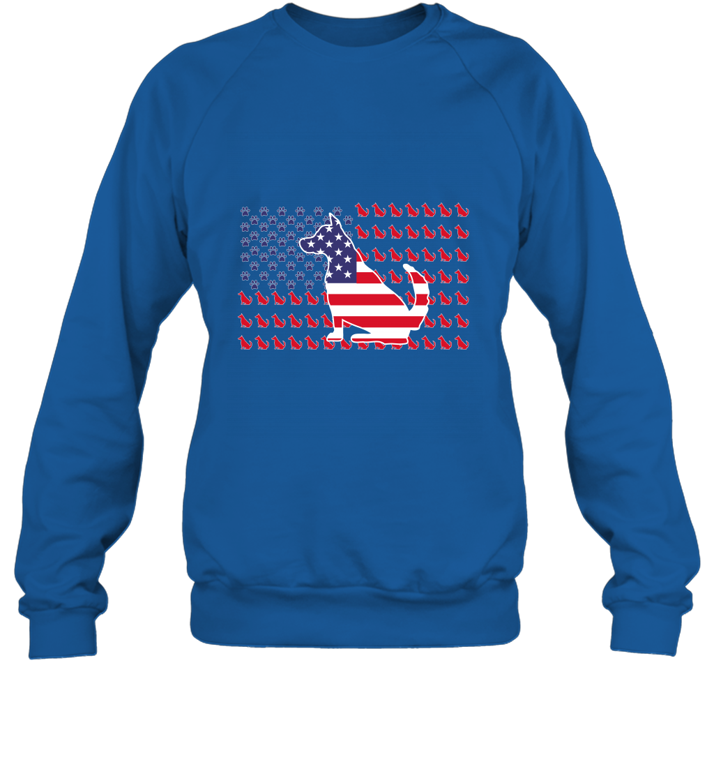American Flag Dogs Lovers Shirt Sweatshirt Royal