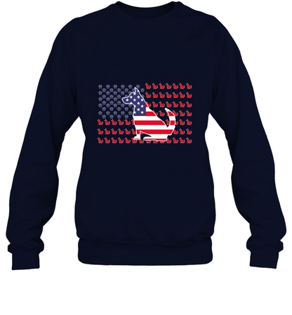 American Flag Dogs Lovers Shirt Sweatshirt Navy