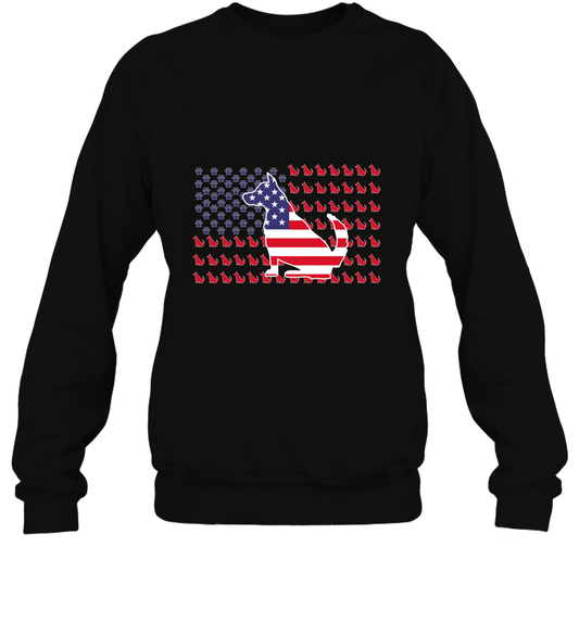 American Flag Dogs Lovers Shirt Sweatshirt Black