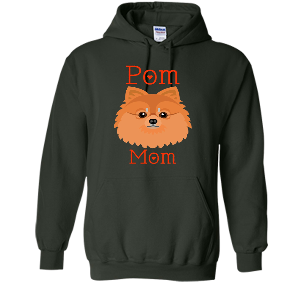 Pom Mom Pomeranian Dog Funny Shirt cool shirt Forest Green