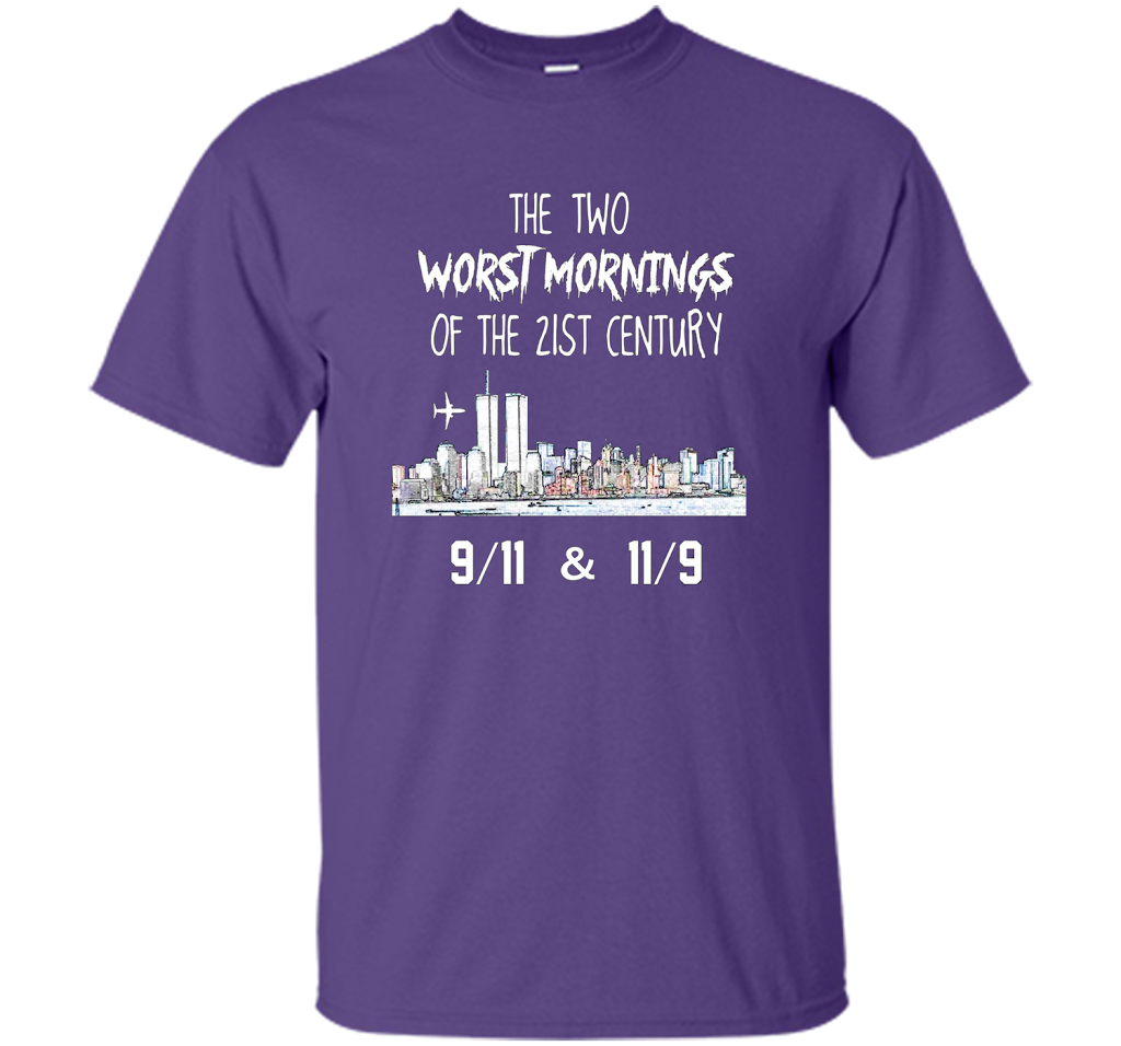 The Two Worst Mornings Of The 21st Century 9/11 And 11/9 T-shirt Purple