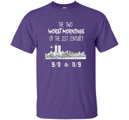 The Two Worst Mornings Of The 21st Century 9/11 And 11/9 T-shirt Purple