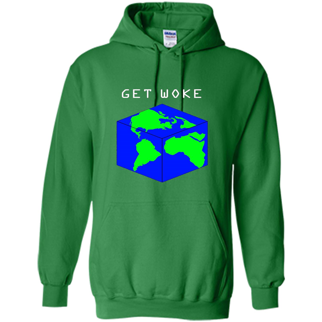 Flat Earther Get Woke T-shirt Earth Society T-shirt Irish Green
