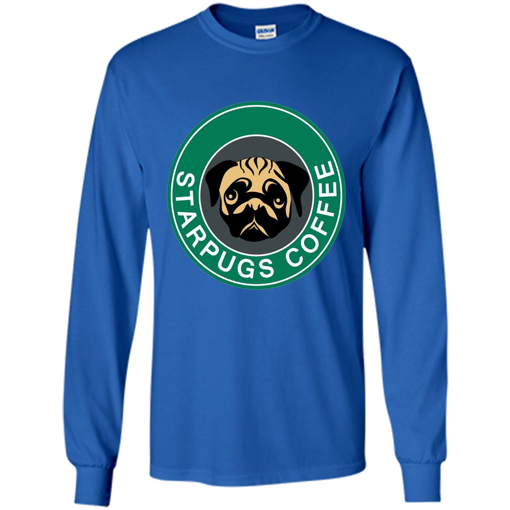 Starpugs Coffee T-shirt Pug Dog Lover T-shirt Royal