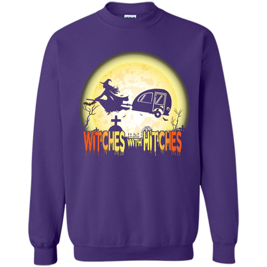 Witches With Hitches Camping Funny T-shirt Halloween T-shirt Orange
