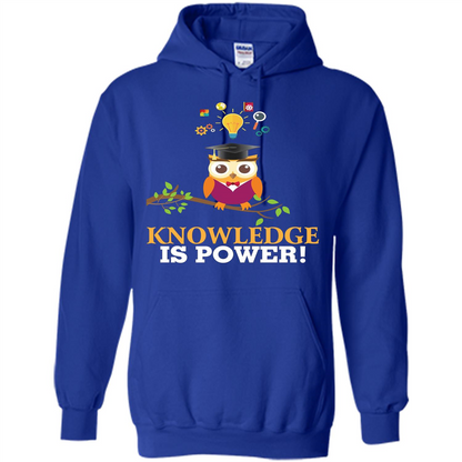 Knowledge is Power T-Shirt Cute Owl Teacher Student T-shirt Royal