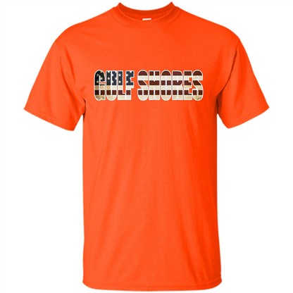 American T-shirt Straight Outta Gulf Shores US Flag Patriotic T-shirt Orange