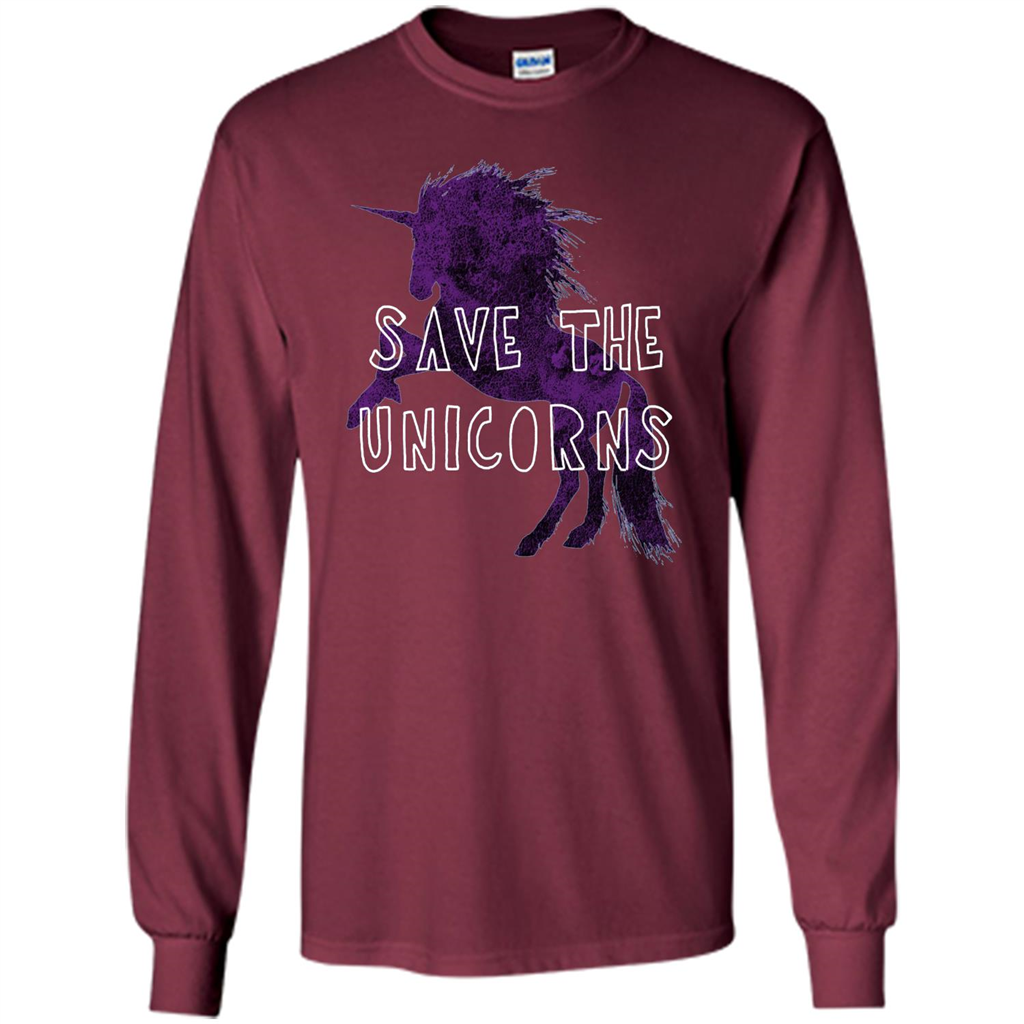 Unicorn T-shirt Save the Unicorns T-shirt Maroon