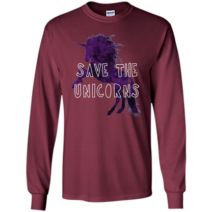 Unicorn T-shirt Save the Unicorns T-shirt Maroon
