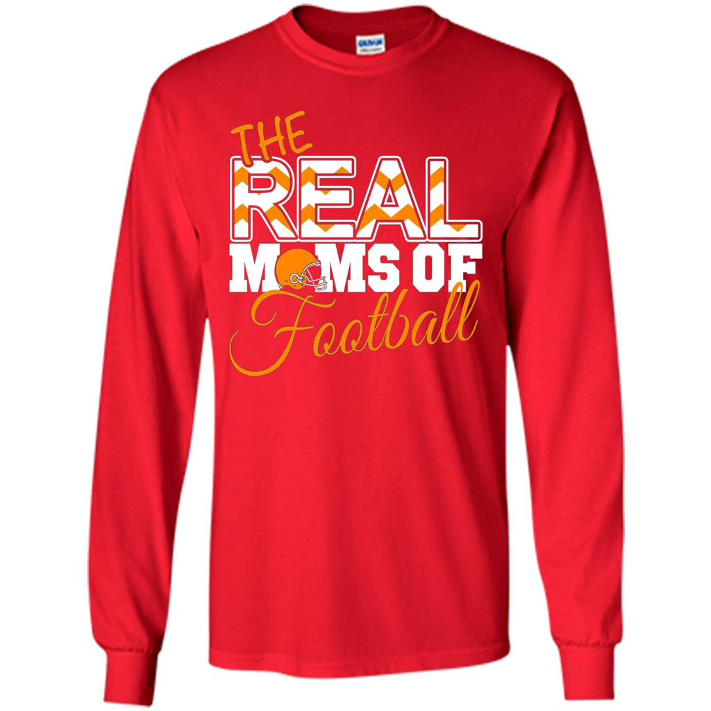Real Moms of Football T-shirt Orange Football Mom T-Shirt Red