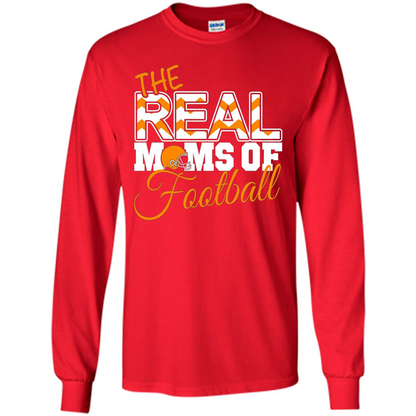 Real Moms of Football T-shirt Orange Football Mom T-Shirt Red