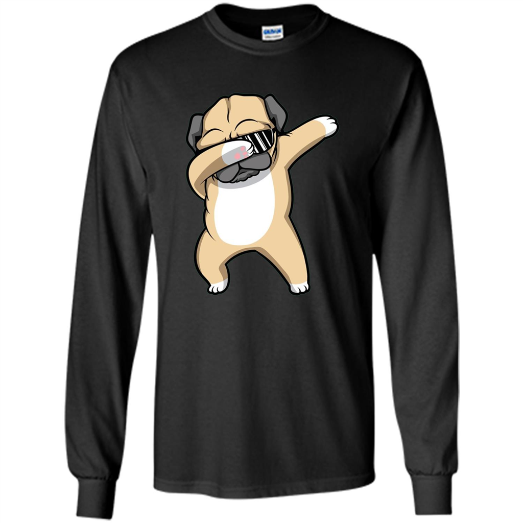 Dabbing Pug T-shirt Funny Cute Dog Dab Dance T-Shirt Black