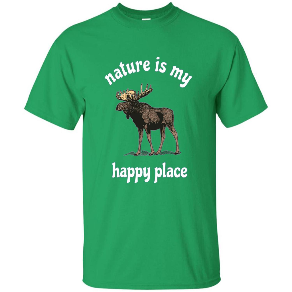 Moose's Wildlife T-Shirt Nature Is My Happy Place Irish Green