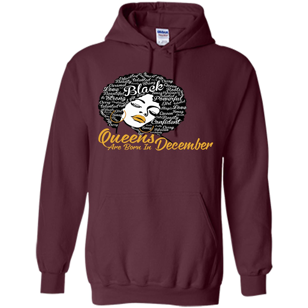 Queen Are Born In December T-shirt Maroon