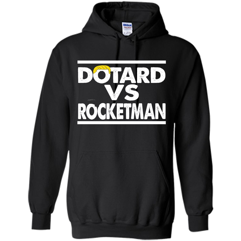 Funny American President T-shirt Dotard Vs Rocketman T-shirt Black
