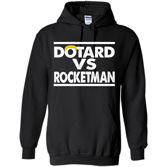 Funny American President T-shirt Dotard Vs Rocketman T-shirt Black
