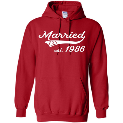 Married Since 1986 T-shirt Wedding Anniversary T-Shirt Red