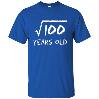 Square Root Of 100 T-shirt 10th Birthday 10 Years Old T-Shirt Royal
