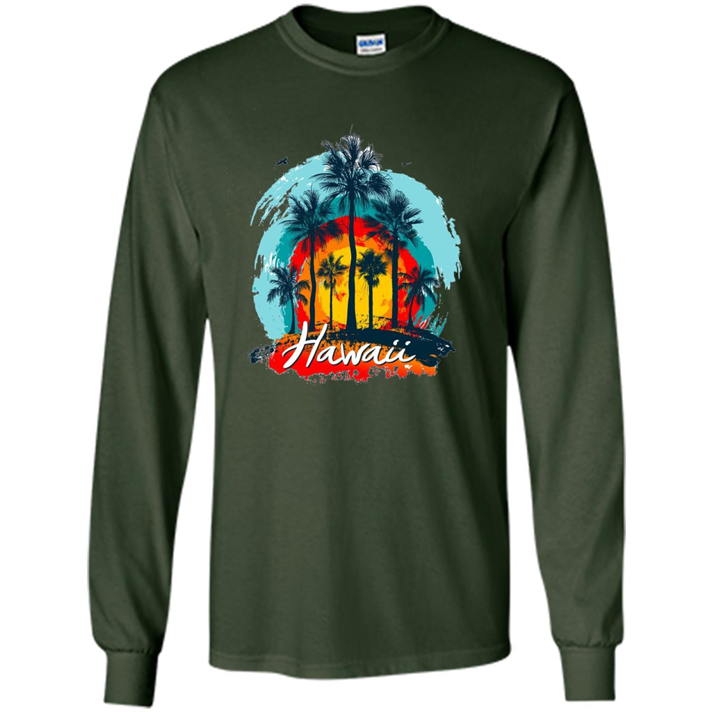 Summer T-shirt Hawaiian Islands Aloha T-Shirt Forest Green