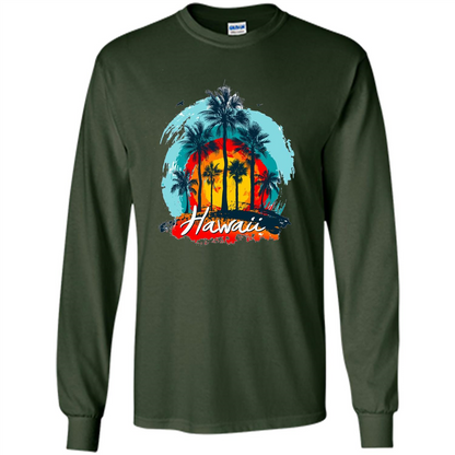 Summer T-shirt Hawaiian Islands Aloha T-Shirt Forest Green