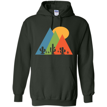 Cactus, Mountain and Sun T-shirt Forest Green