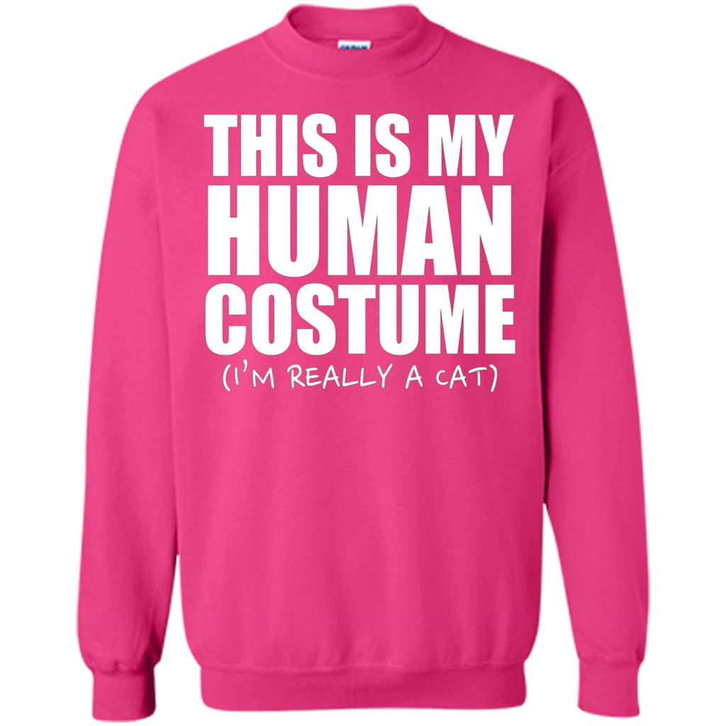 This Is My Human Costume I'm Really A Cat Halloween T-Shirt Heliconia