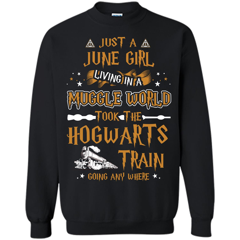Harry Potter T-shirt Just A June Girl Living In A Muggle World Orange