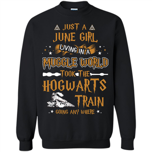 Harry Potter T-shirt Just A June Girl Living In A Muggle World Orange