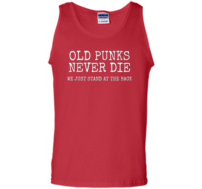 Old Punks Never Die We Just Stand At The Back T-shirt Red