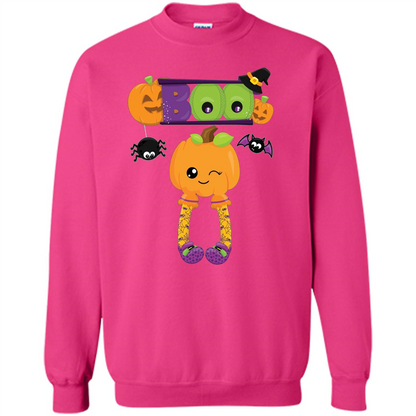 Cute Halloween Boo T-Shirt with Pumpkins-Party T-shirt Heliconia