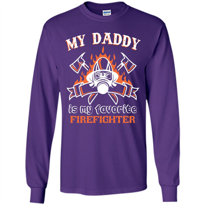 Firefighter daddy T-shirt My Daddy Is My Favorite Firefighter Purple