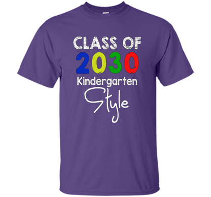 Kindergarten T-shirt Class Of 2030 Kindergarten Style T-shirt Purple