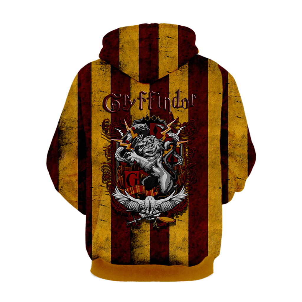 Striped Gryffindor Harry Potter 3D Hoodie