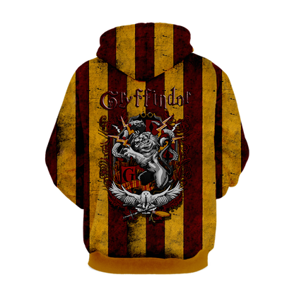 Striped Gryffindor Harry Potter 3D Hoodie