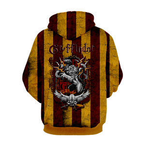 Striped Gryffindor Harry Potter 3D Hoodie