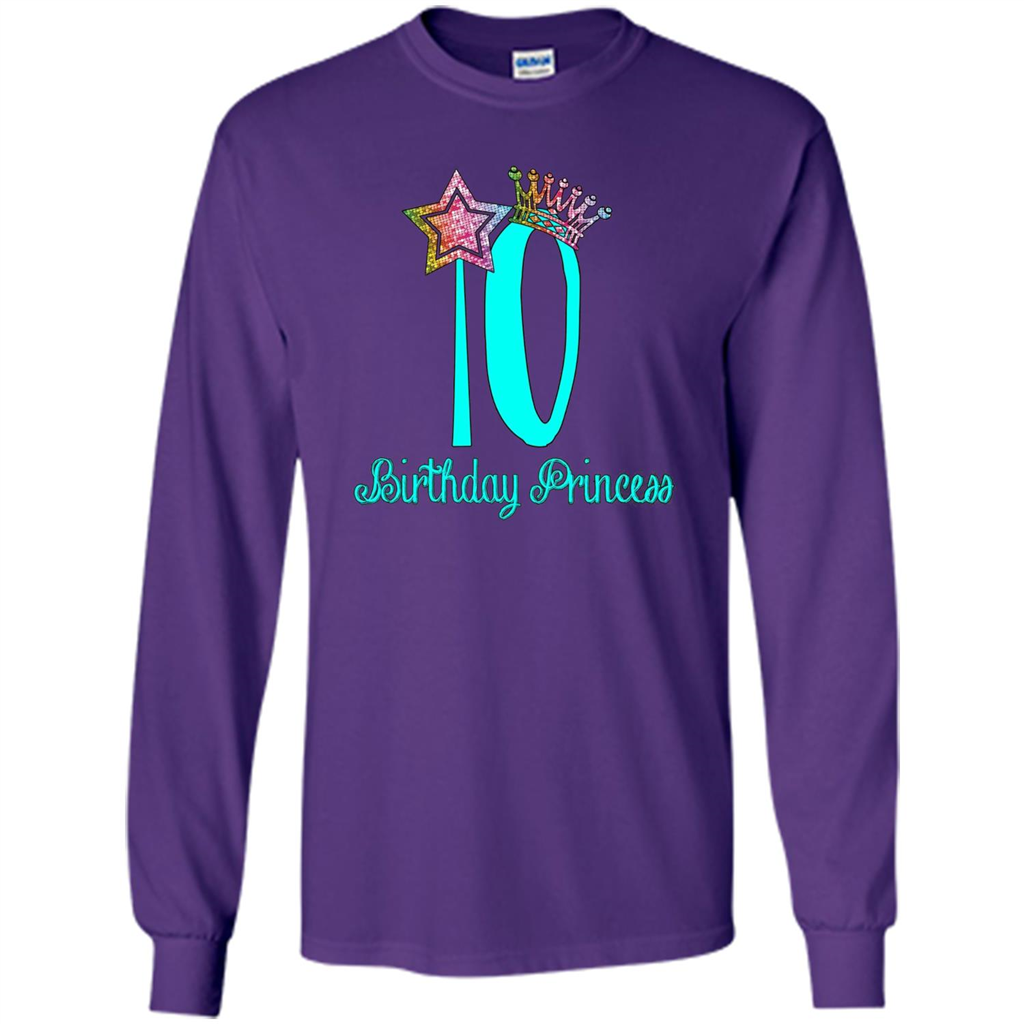 Birthday Princess Tiara T-shirt Tenth Birthday T-Shirt Purple
