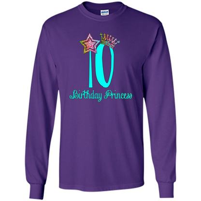 Birthday Princess Tiara T-shirt Tenth Birthday T-Shirt Purple