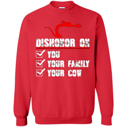 Dishonor On You Your Family Your Cow T-shirt Red