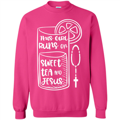 Christian T-shirt This Girl Runs on Sweet Tea and Jesus T-shirt Heliconia
