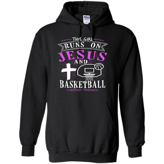Basketball T-shirt This Girl Runs On Jesus And Basketball T-shirt Black