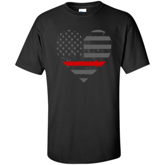 Firefighters Girlfriend Heart T-shirt Black