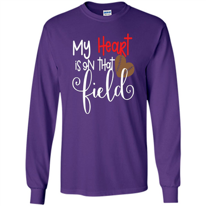 My Heart Is On That Field Football T-shirt Purple