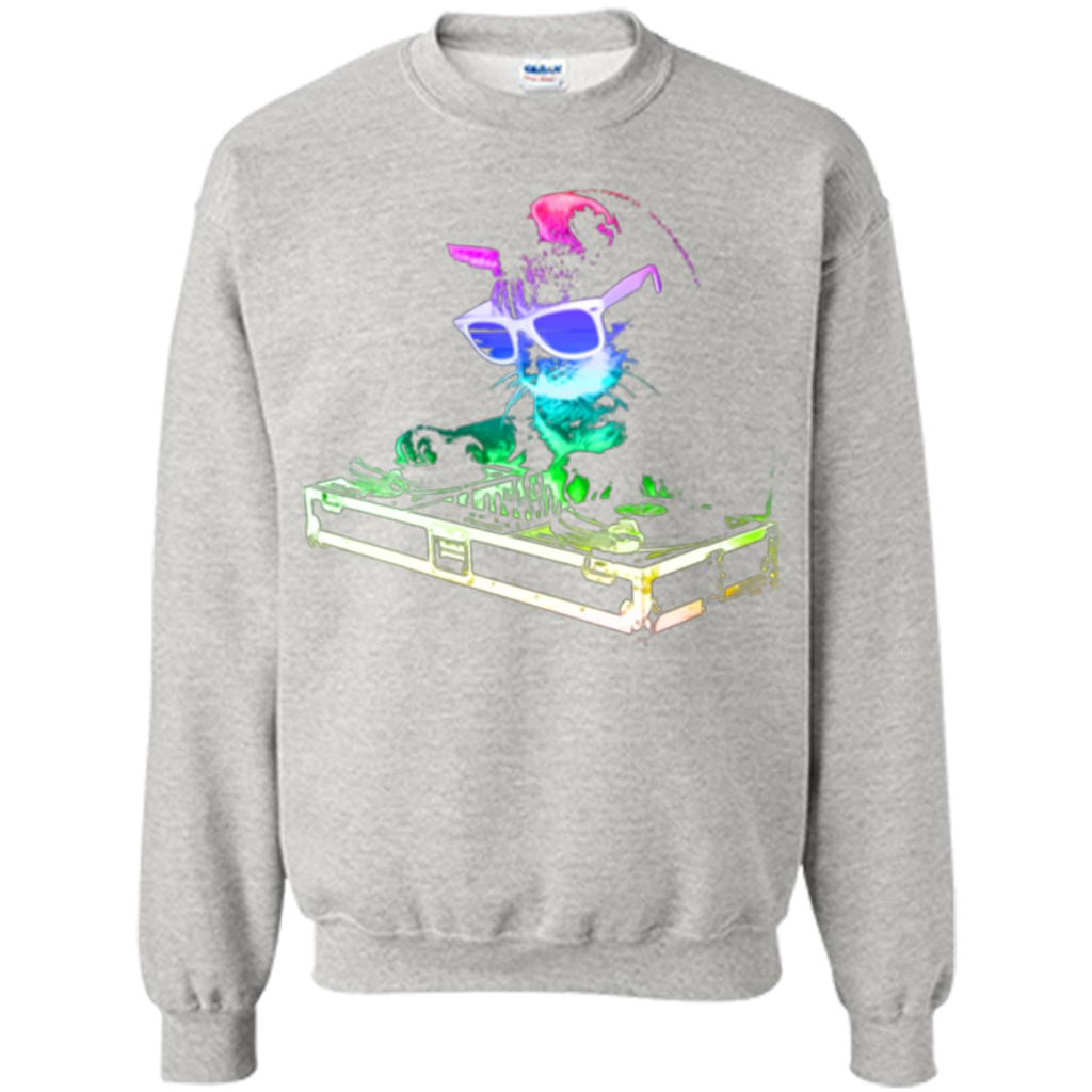 Cat Lover T-shirt House Cat Rainbow DJ Kitty Ash