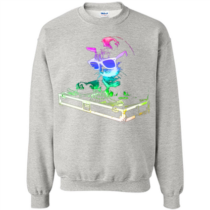 Cat Lover T-shirt House Cat Rainbow DJ Kitty Ash